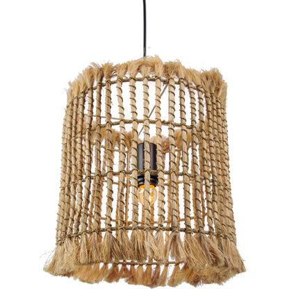Kahuzi Pendant Lamp by TOV Furniture in natural. Made from abaca in a eclectic & global style.