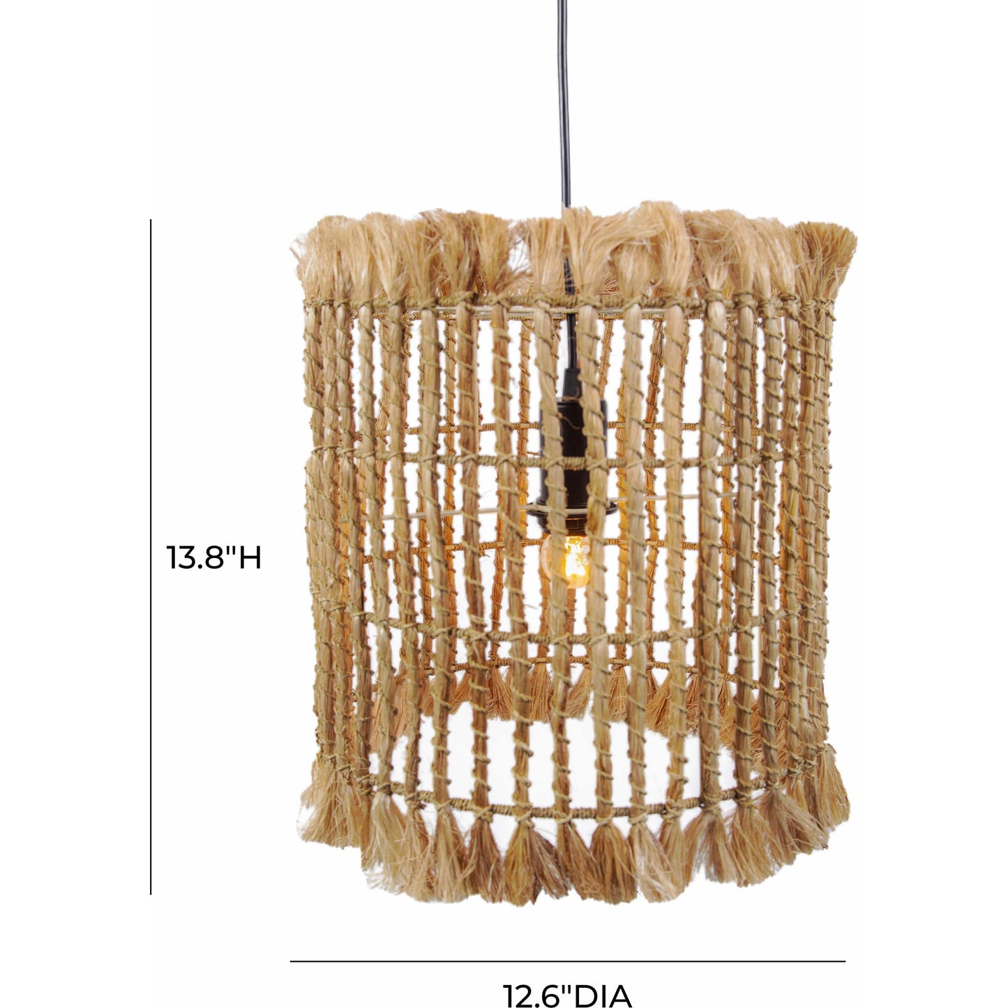 005 SI-1787179 | Additional Silo | Kahuzi Pendant Lamp by TOV Furniture in natural. Made from abaca in a eclectic & global style.