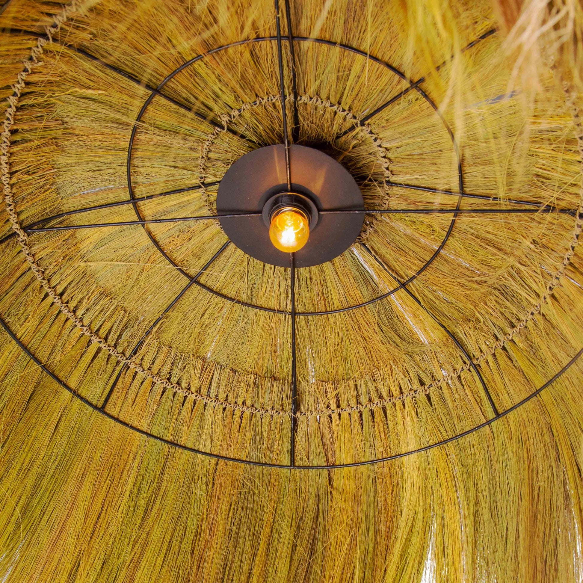 Serengeti Outdoor Pendant Lamp by TOV Furniture in natural. Made from rayung grass in a eclectic & global style.