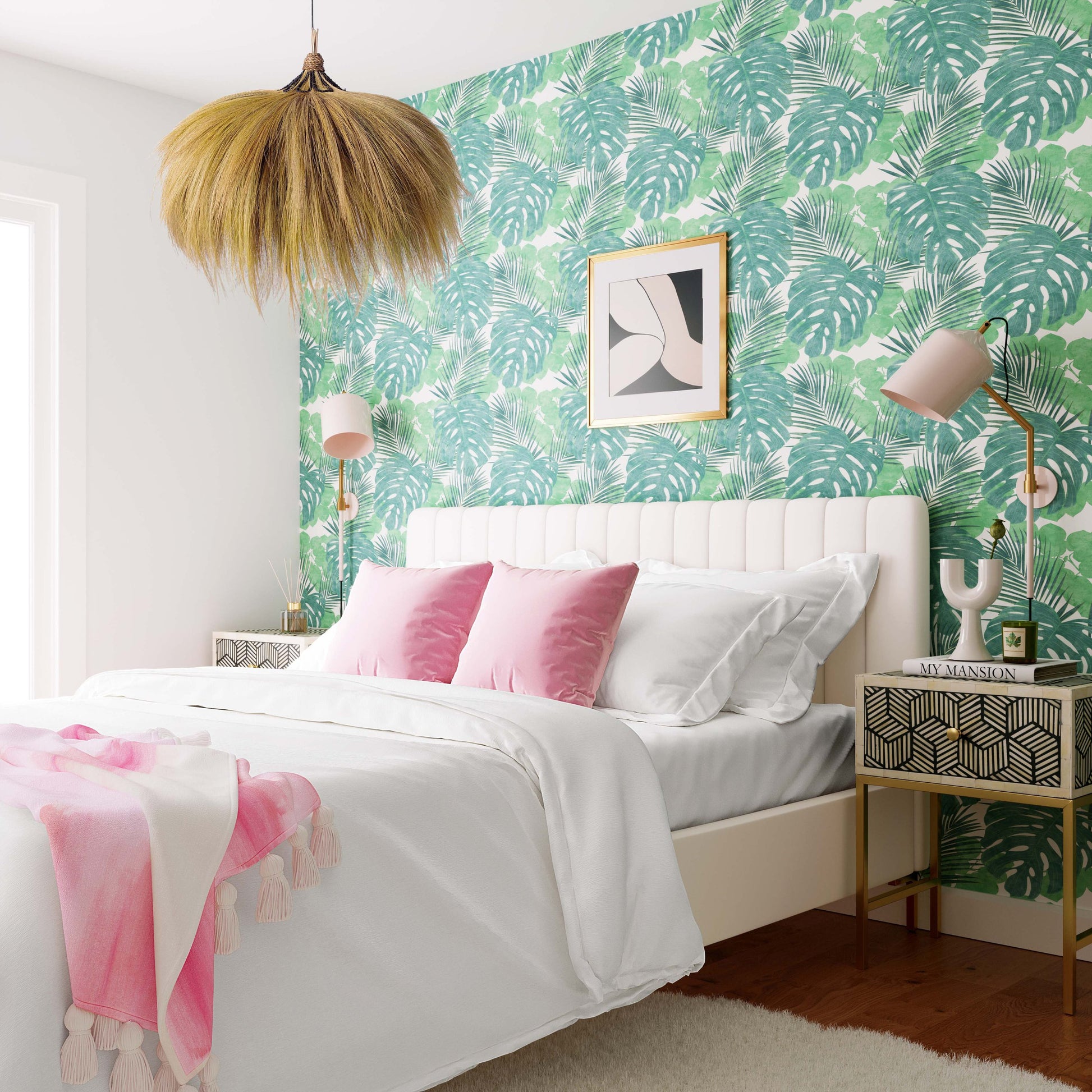 Serengeti Outdoor Pendant Lamp by TOV Furniture in natural. Made from rayung grass in a eclectic & global style.