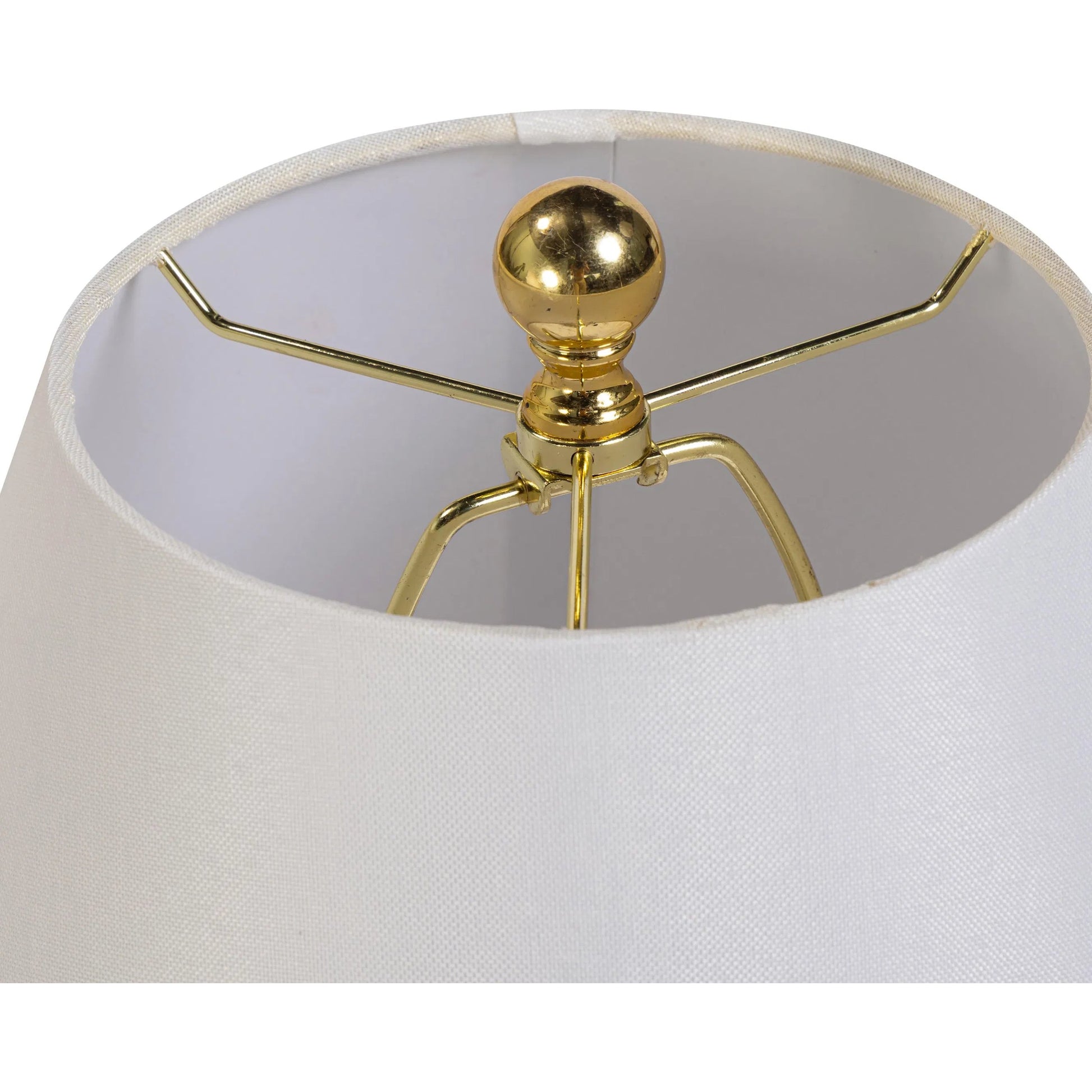 Sardine Table Lamp by TOV Furniture in blue, white. Made from ceramic, fabric, metal in a unique style.