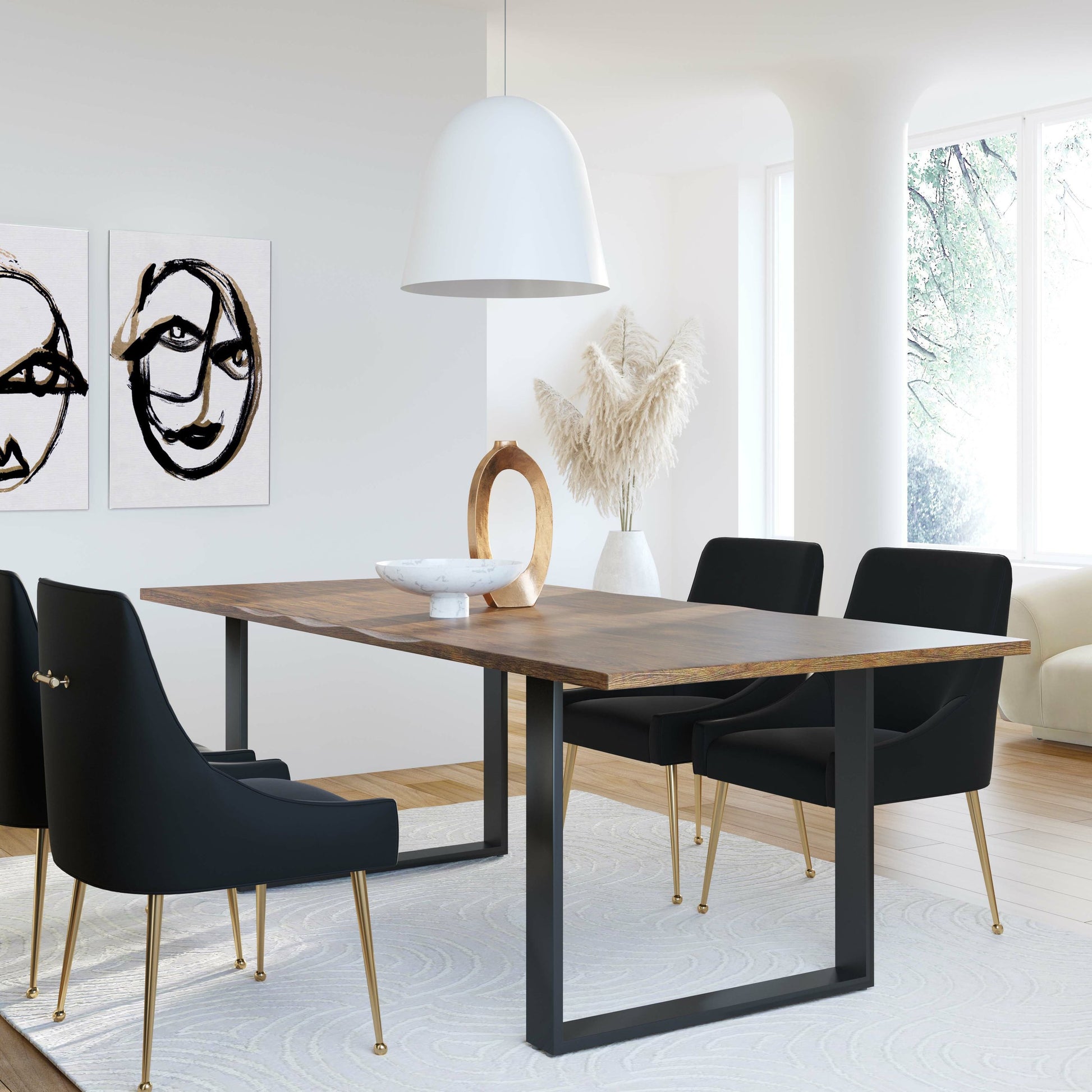 Beatrix Side Chair by TOV Furniture. Made from velvet in a modern style.