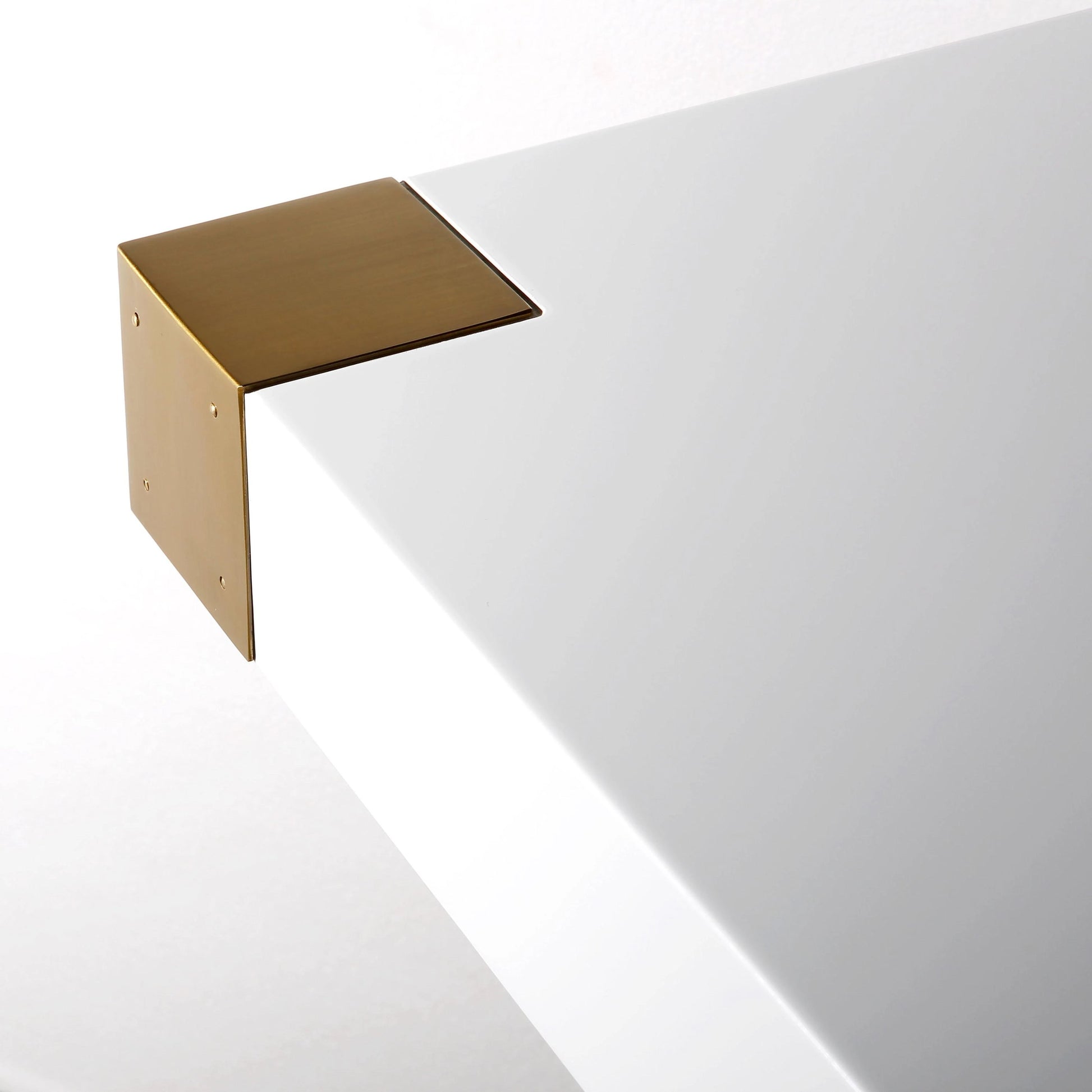 Adeline Dining Table by TOV Furniture in white, gold. Made from mdf, stainless steel in a modern style.