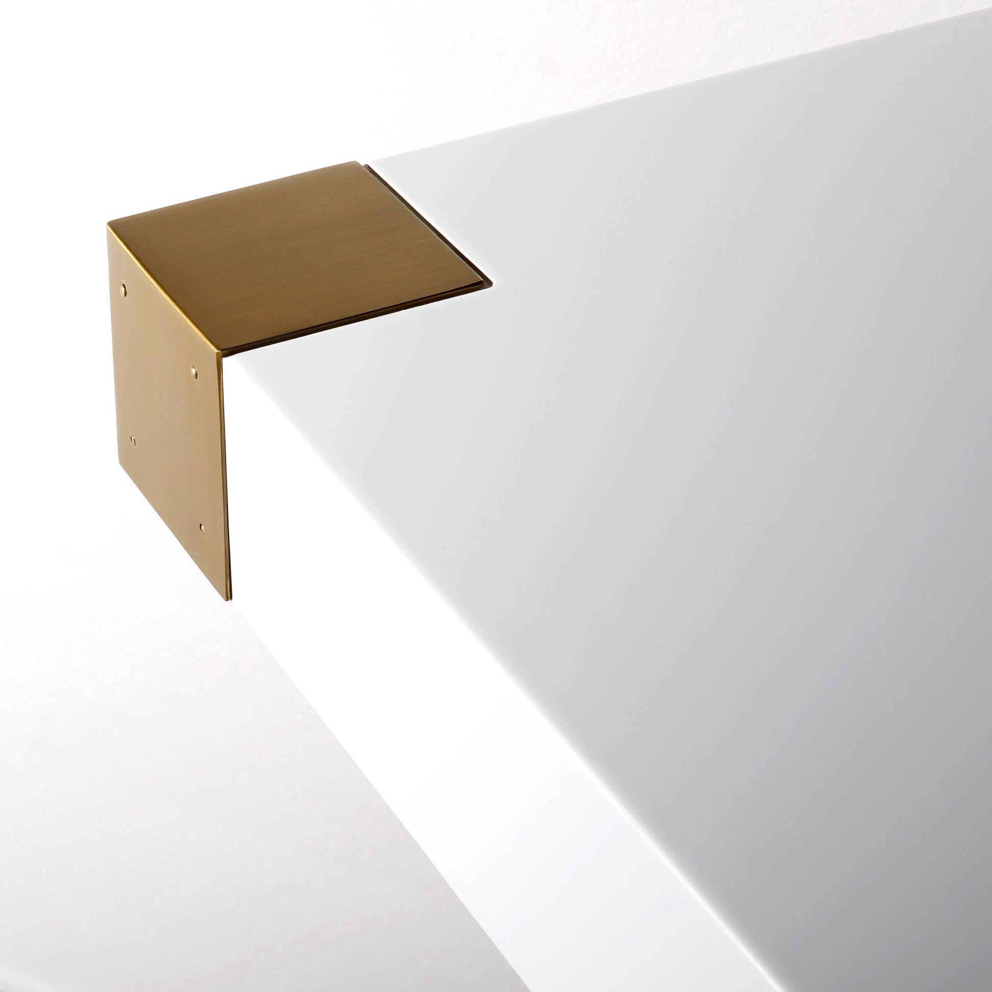 Adeline Dining Table by TOV Furniture in white, gold. Made from mdf, stainless steel in a modern style.