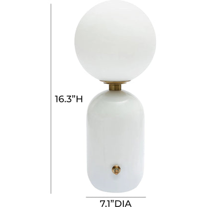 Liza Table Lamp by TOV Furniture in black. Made from glass, iron in a modern style.