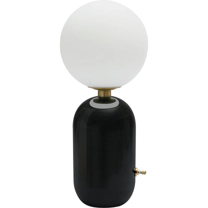 Liza Table Lamp by TOV Furniture in black. Made from glass, iron in a modern style.