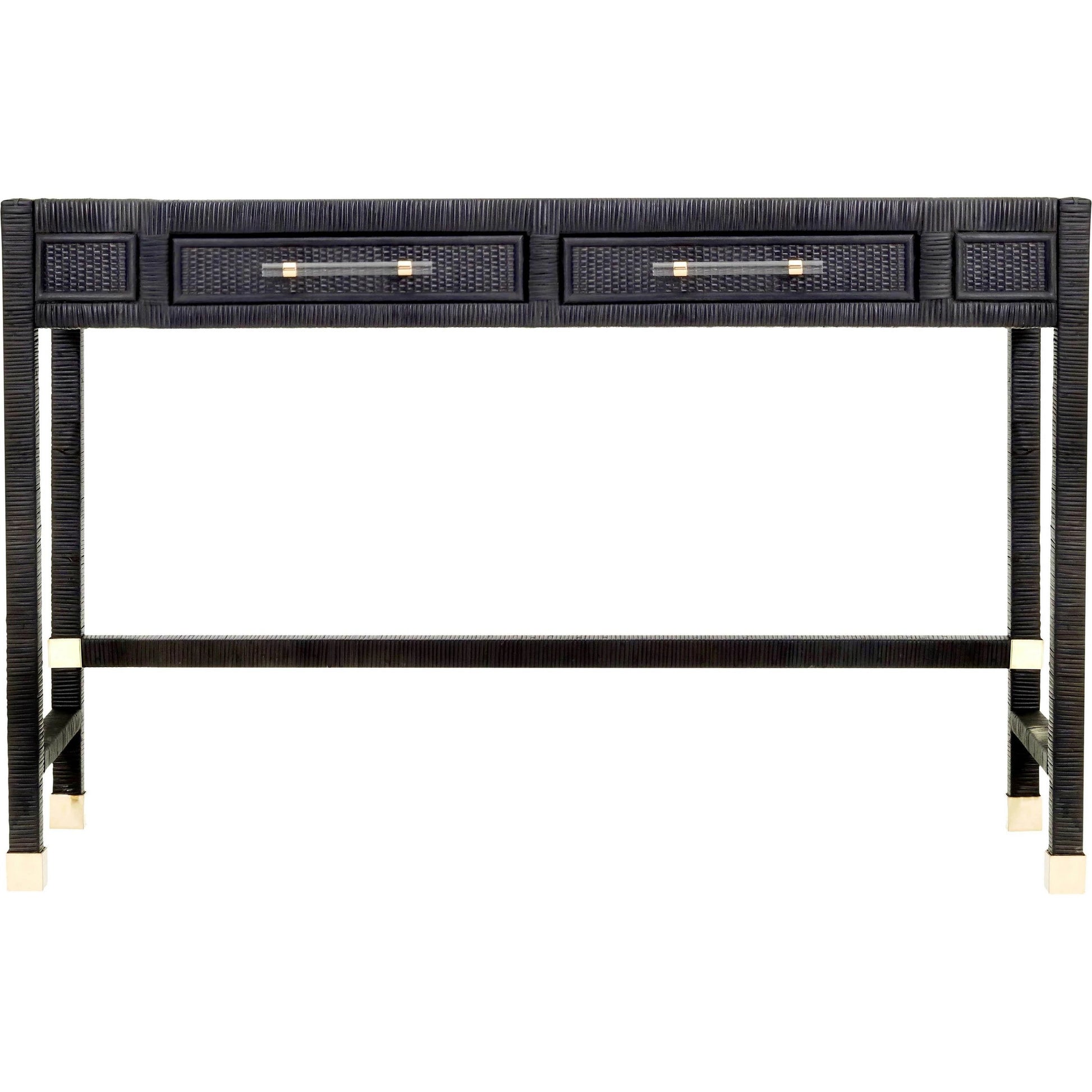Amara Rattan Desk by TOV Furniture. Made from glass, rattan veneer, wood in a cottage & farmhouse style.