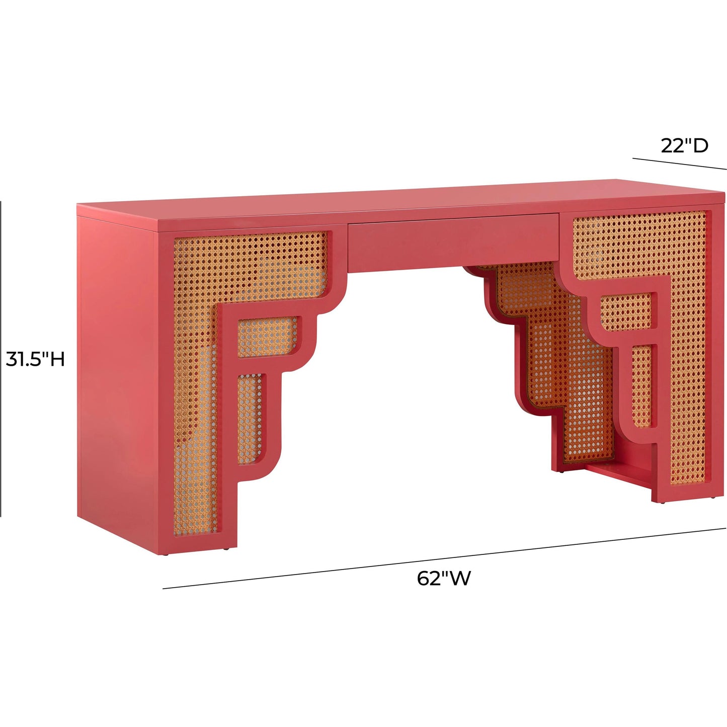 007 SI-1984245 | Additional Silo | Suzie Executive Desk by TOV Furniture. Made from mdf, rattan in a modern style.