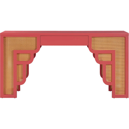 Suzie Executive Desk by TOV Furniture. Made from mdf, rattan in a modern style.