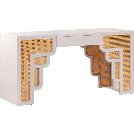 Suzie Executive Desk by TOV Furniture. Made from mdf, rattan in a modern style.