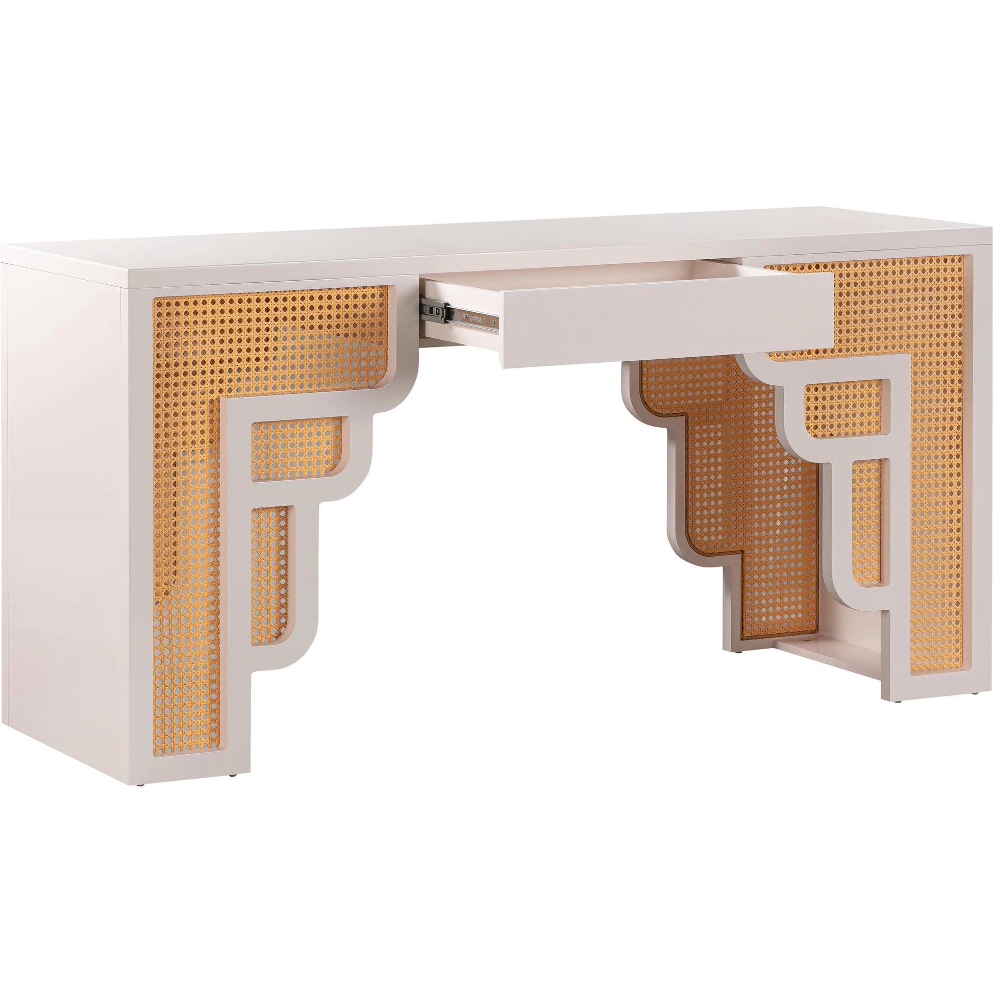Suzie Executive Desk by TOV Furniture. Made from mdf, rattan in a modern style.