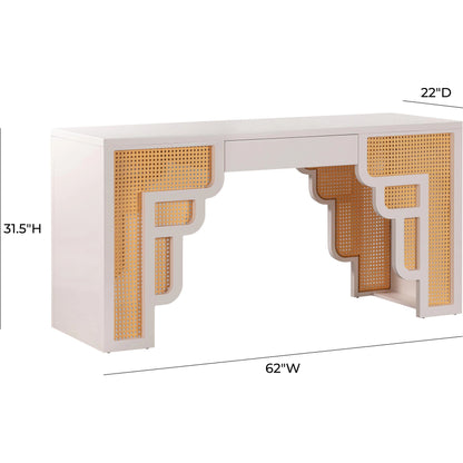 Suzie Executive Desk by TOV Furniture. Made from mdf, rattan in a modern style.