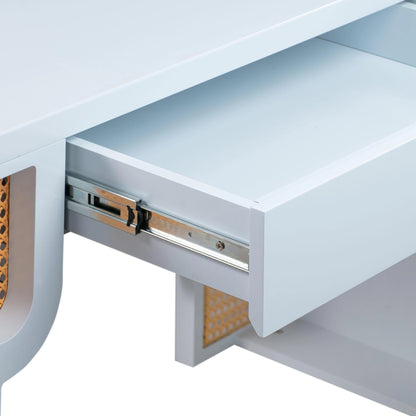 Suzie Executive Desk by TOV Furniture. Made from mdf, rattan in a modern style.