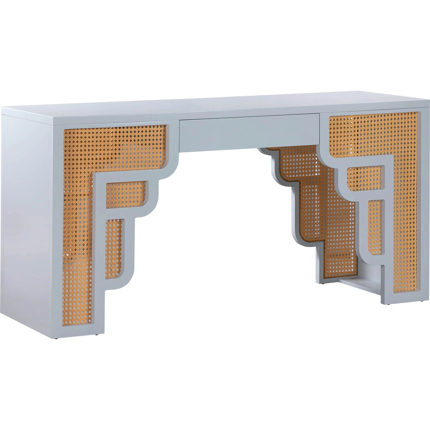 003 SI-1984248 | Primary Silo | Suzie Executive Desk by TOV Furniture. Made from mdf, rattan in a modern style.