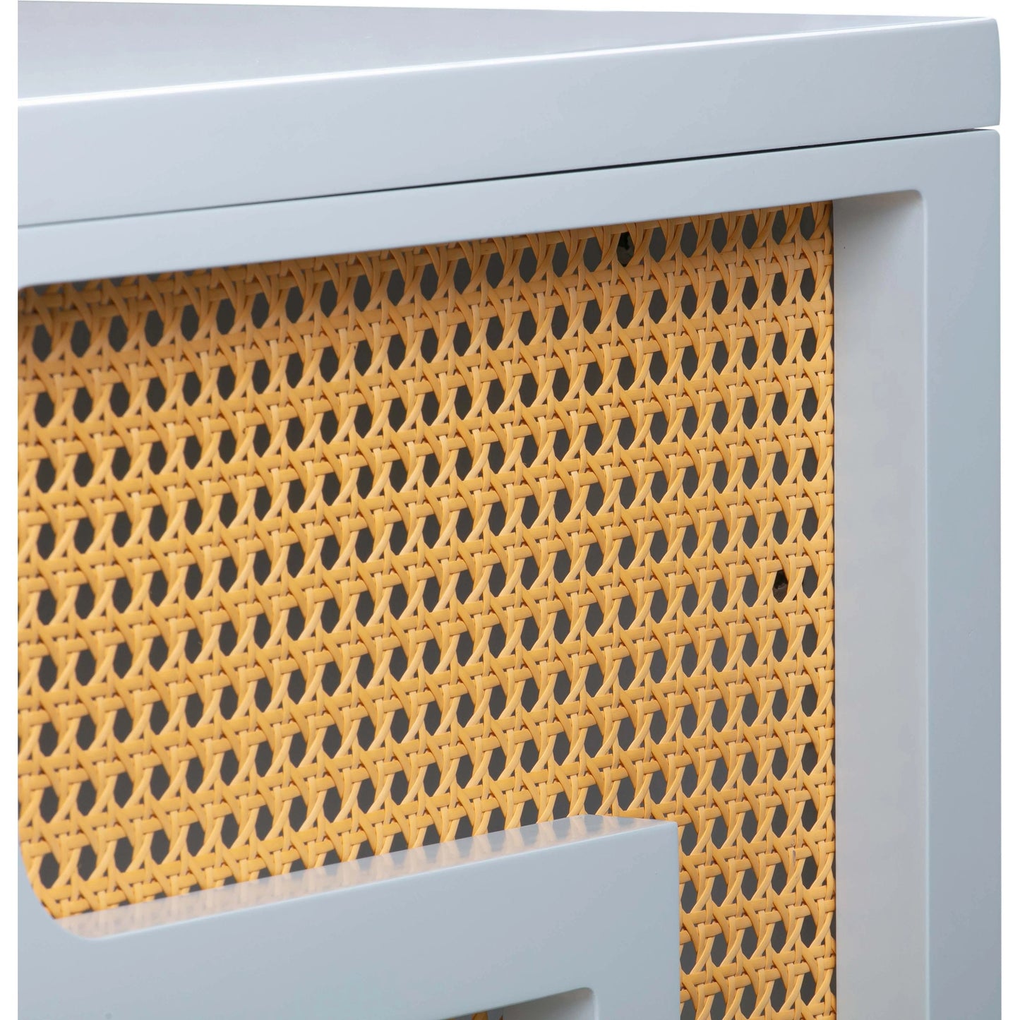 022 SI-1984248 | Closeup | Suzie Executive Desk by TOV Furniture. Made from mdf, rattan in a modern style.