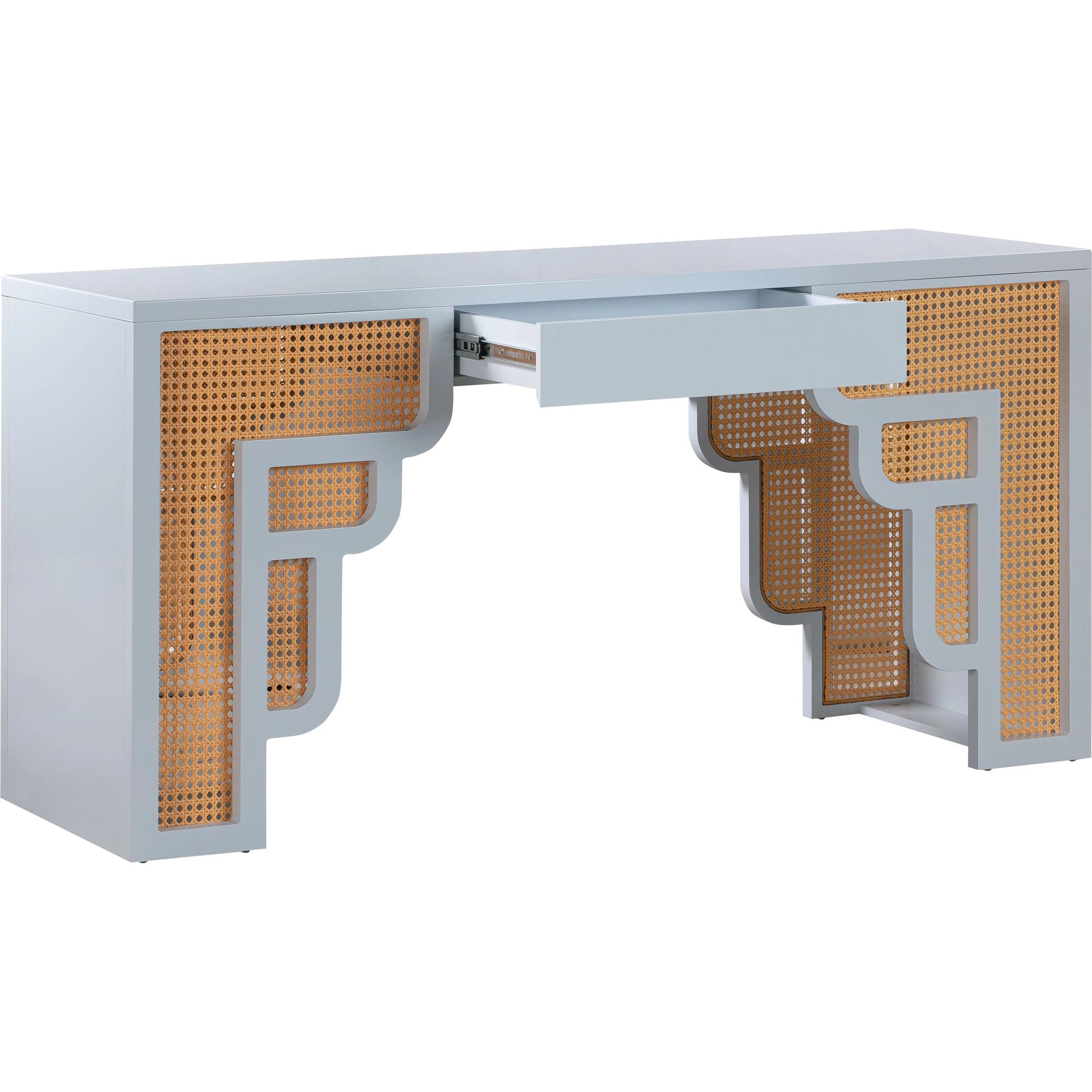 Suzie Executive Desk by TOV Furniture. Made from mdf, rattan in a modern style.