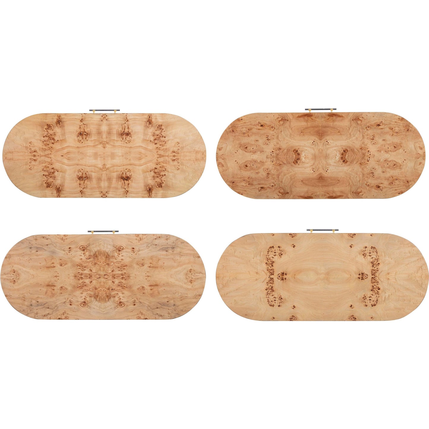 014 SI-1984249 | Closeup | Brandyss Burl Work Desk by TOV Furniture. Made from acacia, mdf, plywood, veneer in a modern style.