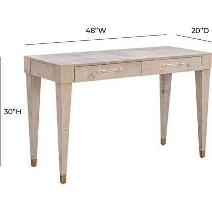 Brandyss Burl Work Desk by TOV Furniture. Made from acacia, mdf, plywood, veneer in a modern style.