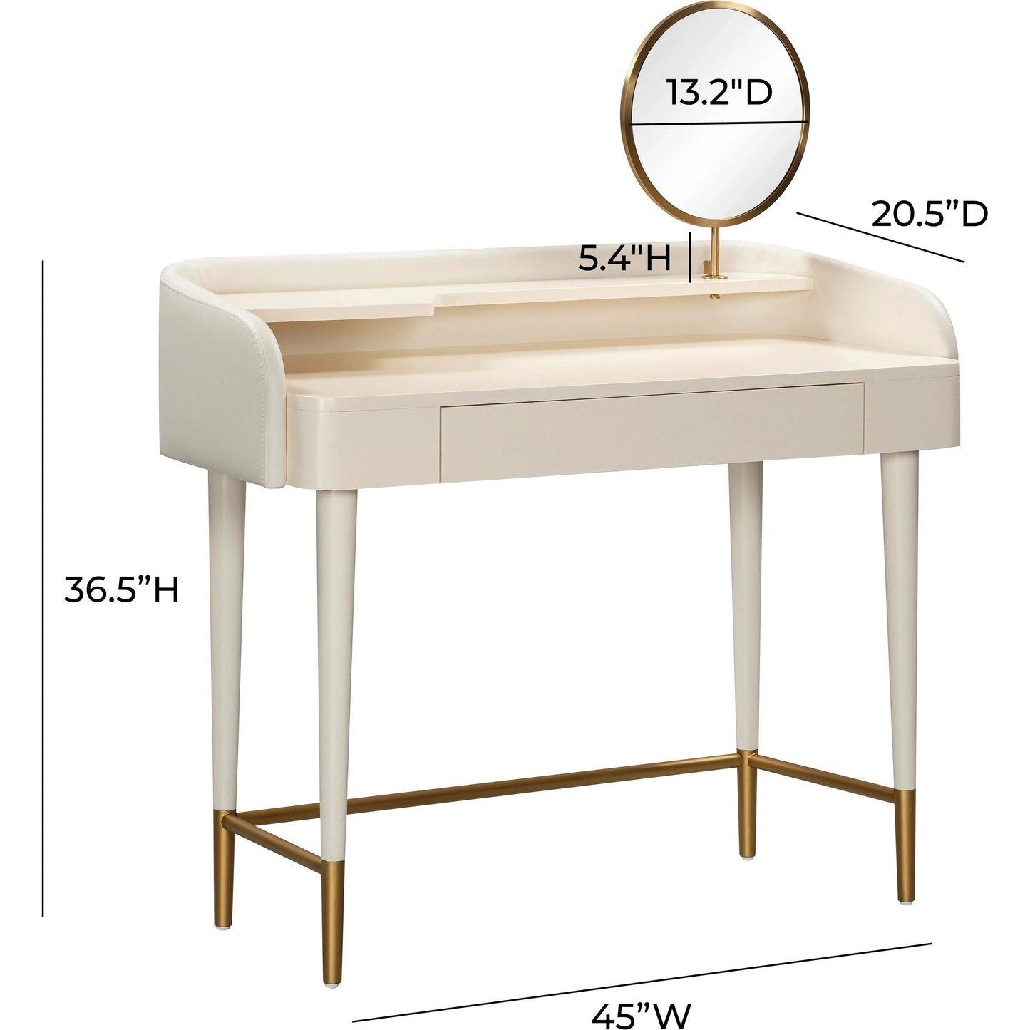 004 SI-2122162 | Additional Silo | Penelope Vegan Leather Wrapped Vanity Desk by TOV Furniture. Made from acacia, iron, mdf in a modern style.
