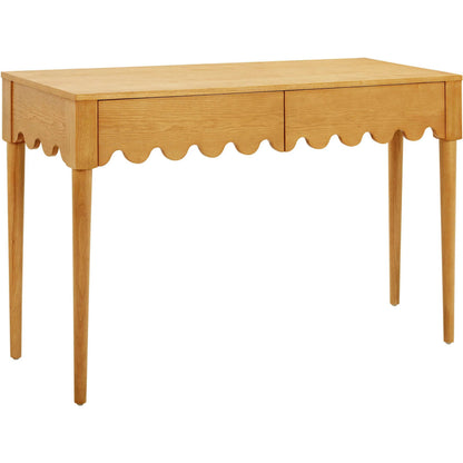 Oodle 2-Drawer Desk by TOV Furniture in natural. Made from ash veneer, mdf, wood in a transitional style.