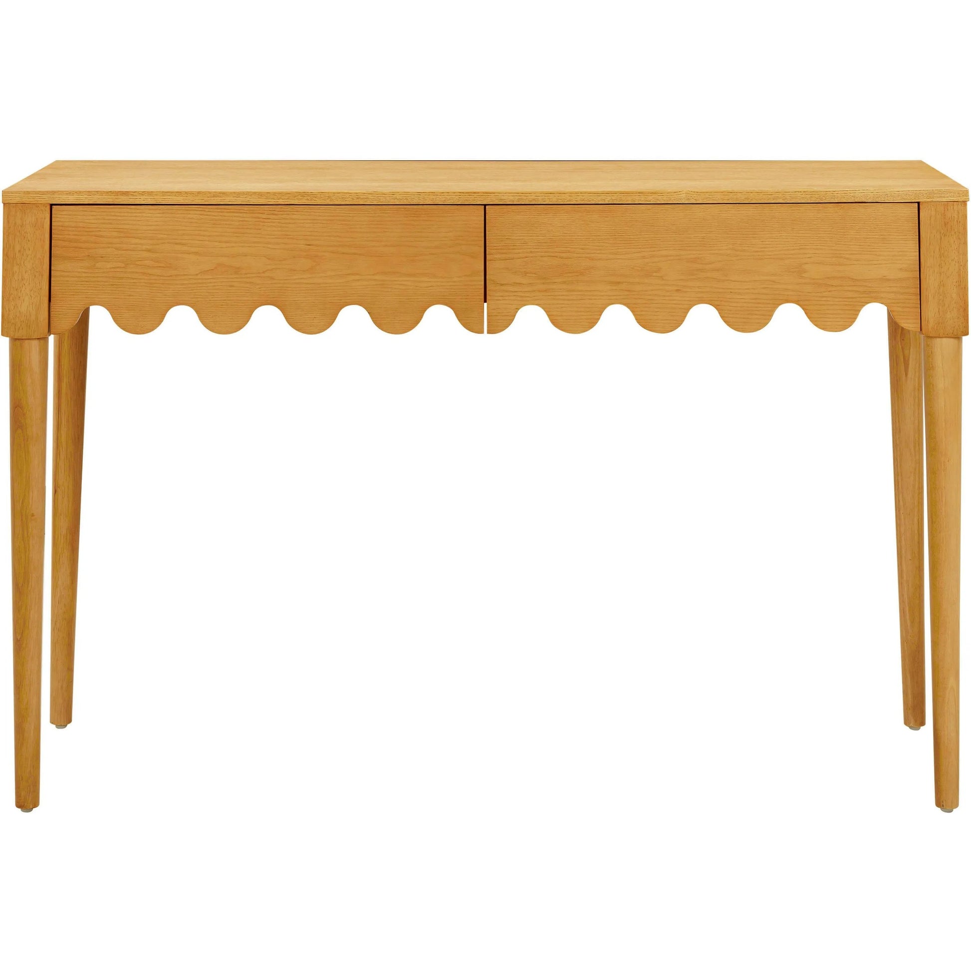 Oodle 2-Drawer Desk by TOV Furniture in natural. Made from ash veneer, mdf, wood in a transitional style.