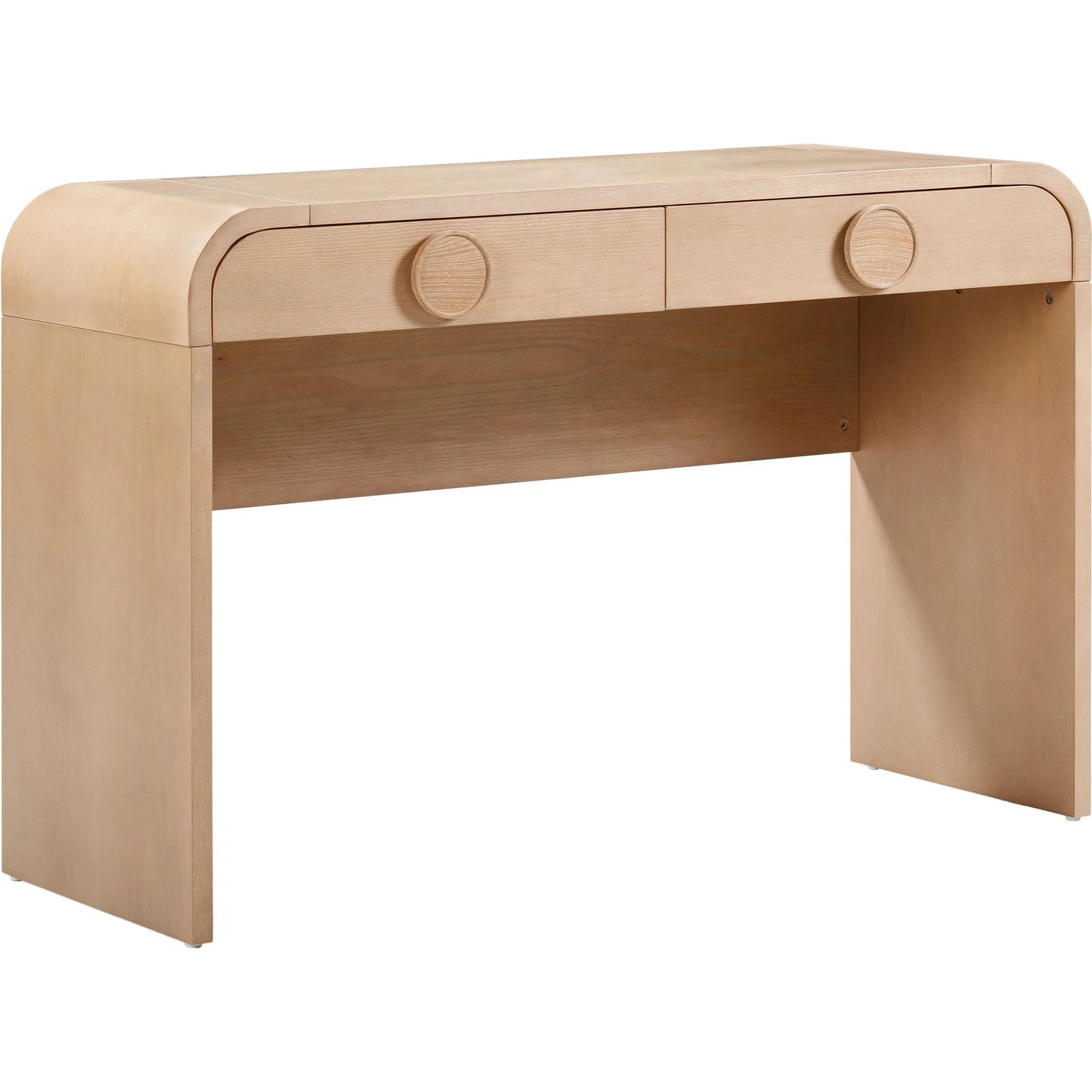 002 SI-2248381 | Additional Silo | Moonrise 2-Drawer Vanity Desk by TOV Furniture in natural. Made from glass, mdf, veneer, wood in a transitional style.