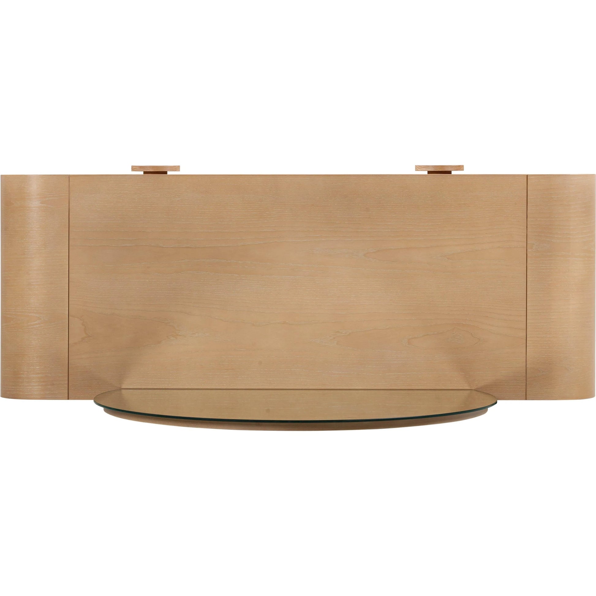 Moonrise 2-Drawer Vanity Desk by TOV Furniture in natural. Made from glass, mdf, veneer, wood in a transitional style.