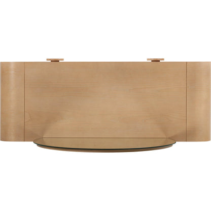 Moonrise 2-Drawer Vanity Desk by TOV Furniture in natural. Made from glass, mdf, veneer, wood in a transitional style.