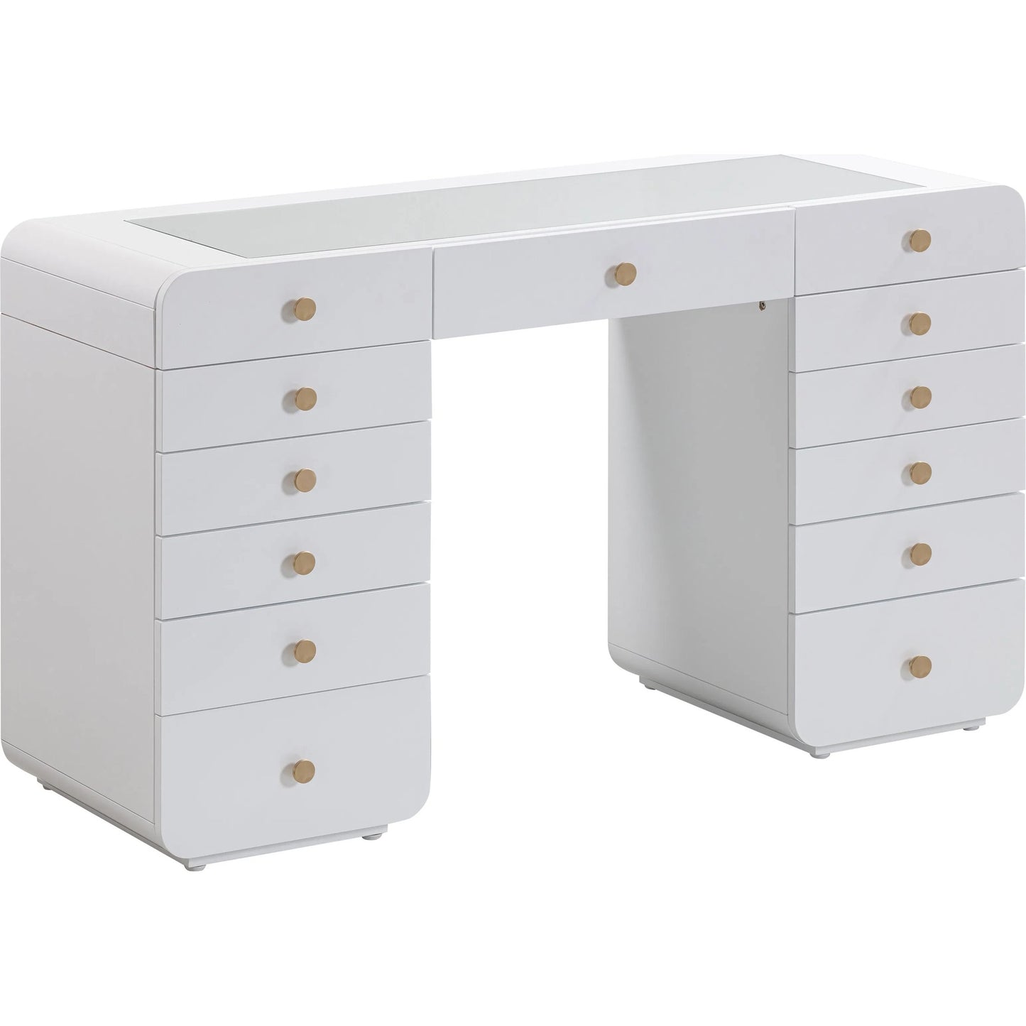 000 SI-2248281 | Primary Silo | Hollywood Vanity Desk by TOV Furniture in white. Made from copper, mdf in a modern style.