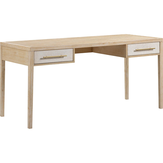 Hera Executive Desk by TOV Furniture in natural. Made from mdf, metal, rubberwood in a transitional style.