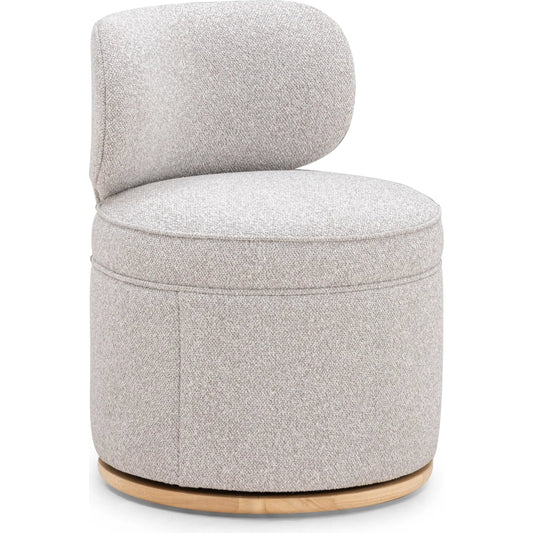Amaya Textured Swivel Desk Chair by TOV Furniture in grey. Made from fabric, plywood, rubberwood in a transitional style.