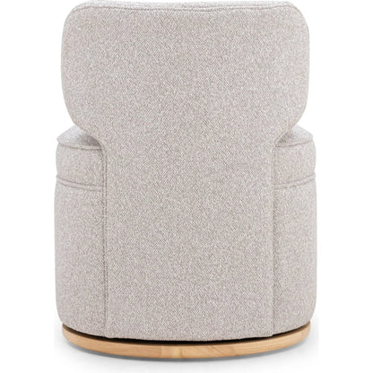 Amaya Textured Swivel Desk Chair by TOV Furniture in grey. Made from fabric, plywood, rubberwood in a transitional style.