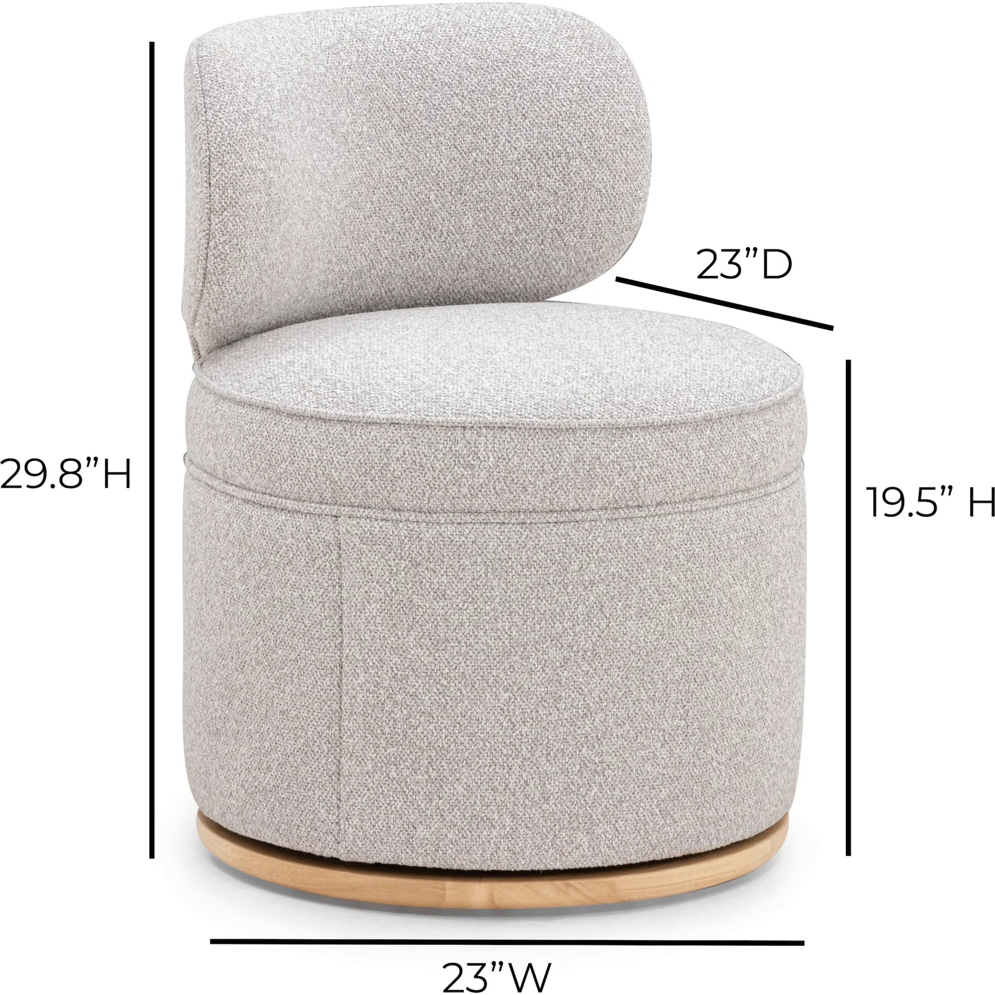 Amaya Textured Swivel Desk Chair by TOV Furniture in grey. Made from fabric, plywood, rubberwood in a transitional style.