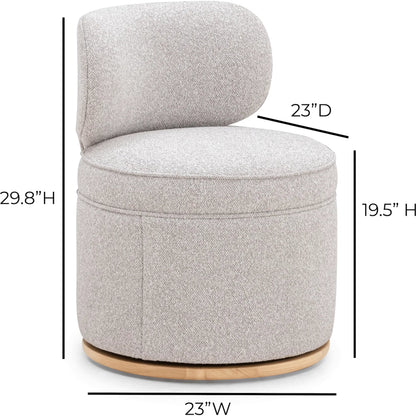 Amaya Textured Swivel Desk Chair by TOV Furniture in grey. Made from fabric, plywood, rubberwood in a transitional style.