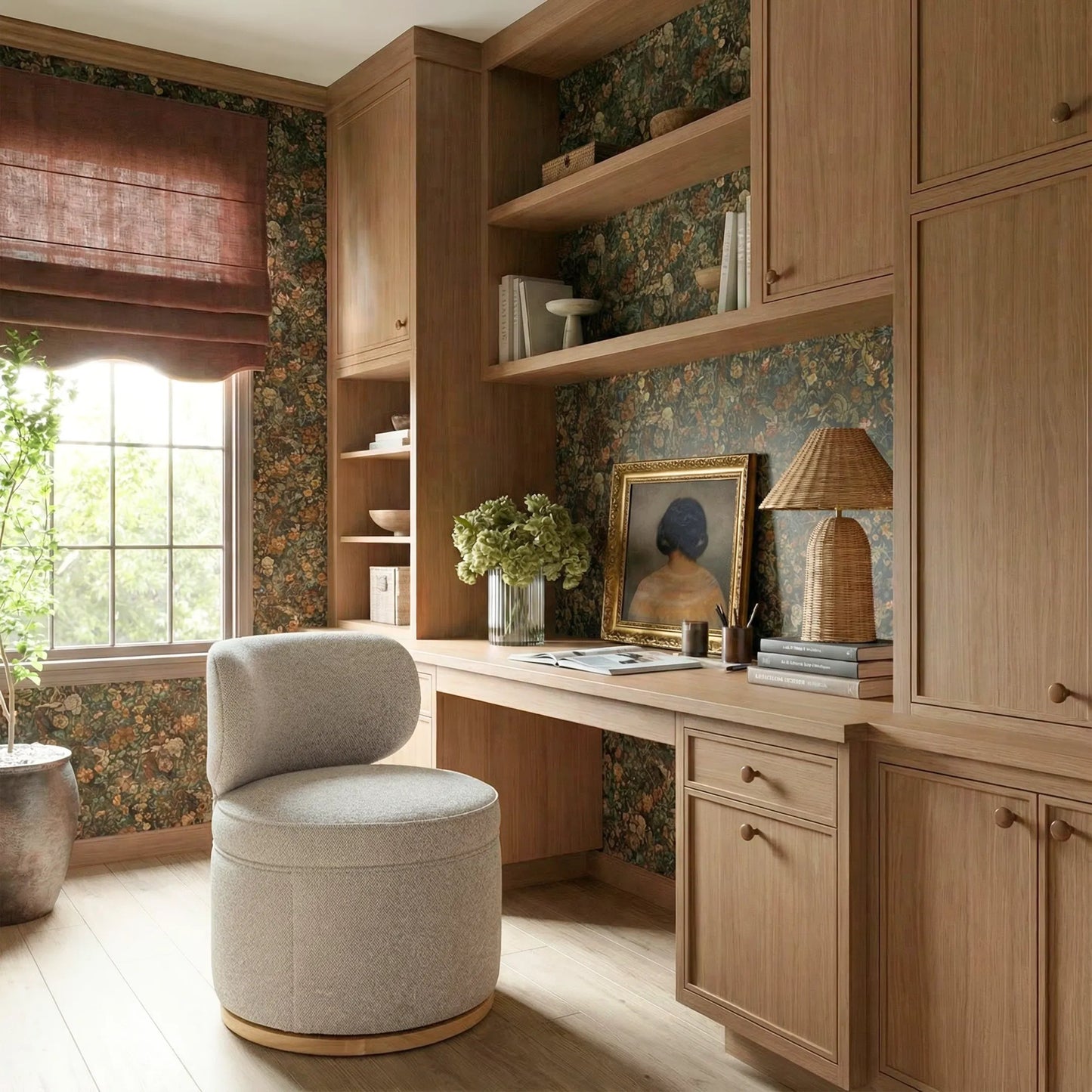 007 SI-2519367 | Lifestyle | Amaya Textured Swivel Desk Chair by TOV Furniture in grey. Made from fabric, plywood, rubberwood in a transitional style.