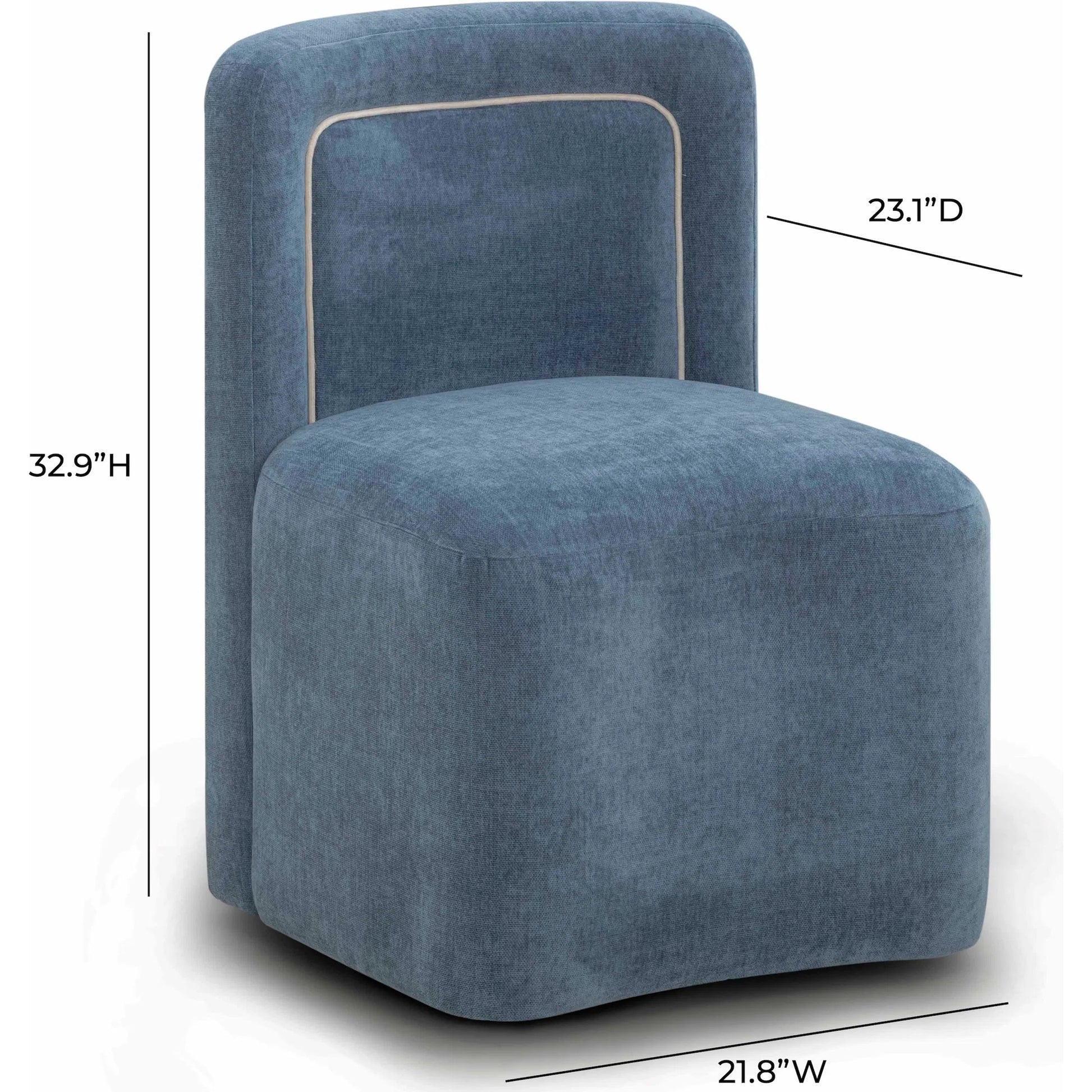 Dolce Velvet Rolling Desk Chair by TOV Furniture. Made from fabric, metal, plywood in a eclectic & global style.