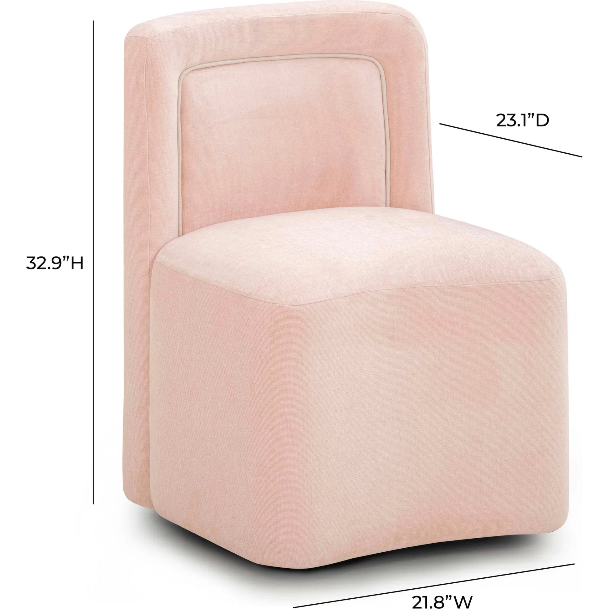 Dolce Velvet Rolling Desk Chair by TOV Furniture. Made from fabric, metal, plywood in a eclectic & global style.