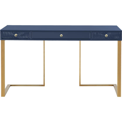 Janie Lacquer Desk by TOV Furniture in white. Made from mdf in a transitional style.