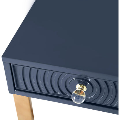 Janie Lacquer Desk by TOV Furniture in white. Made from mdf in a transitional style.
