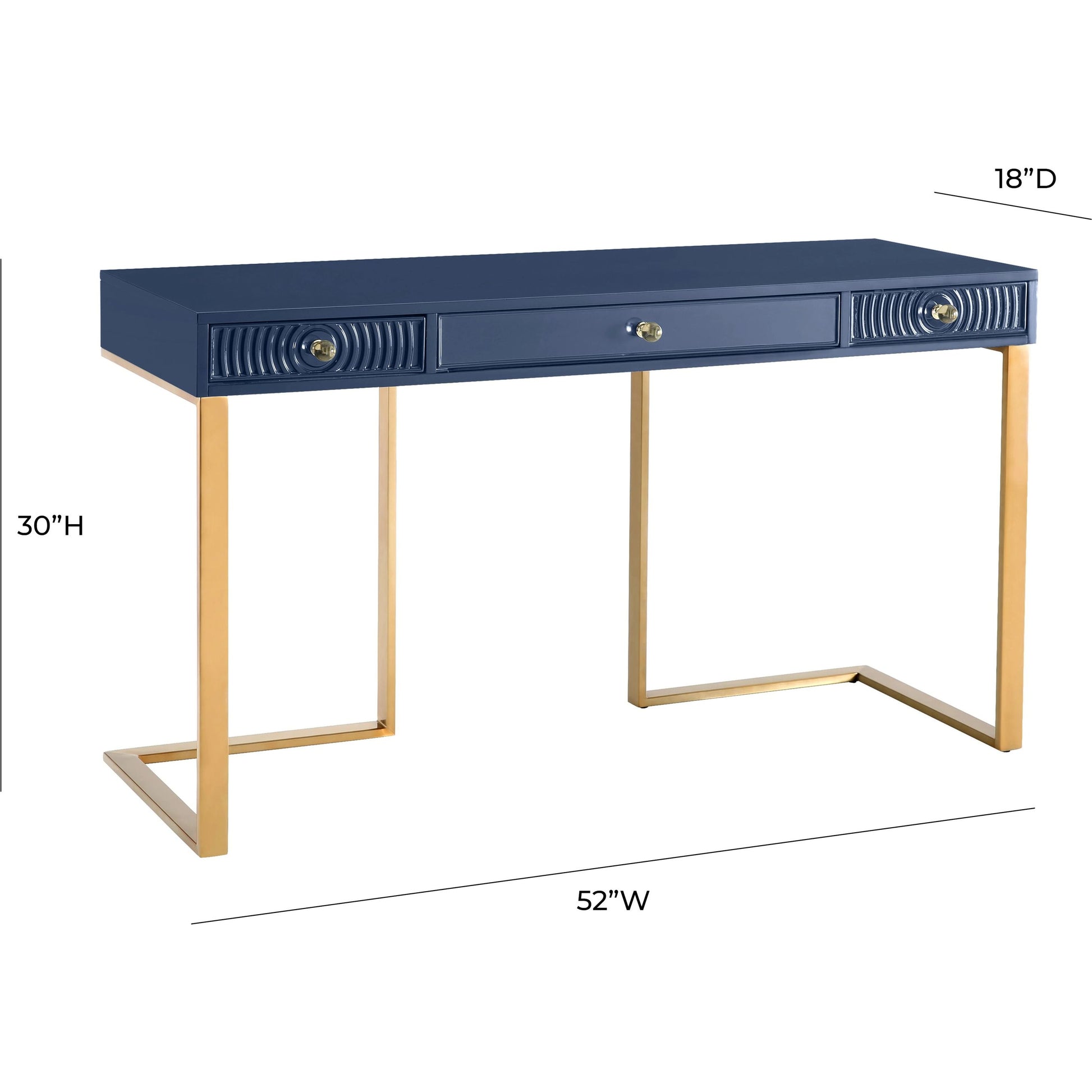 Janie Lacquer Desk by TOV Furniture in white. Made from mdf in a transitional style.