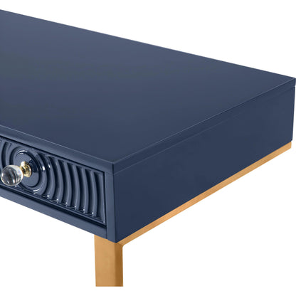 Janie Lacquer Desk by TOV Furniture in white. Made from mdf in a transitional style.