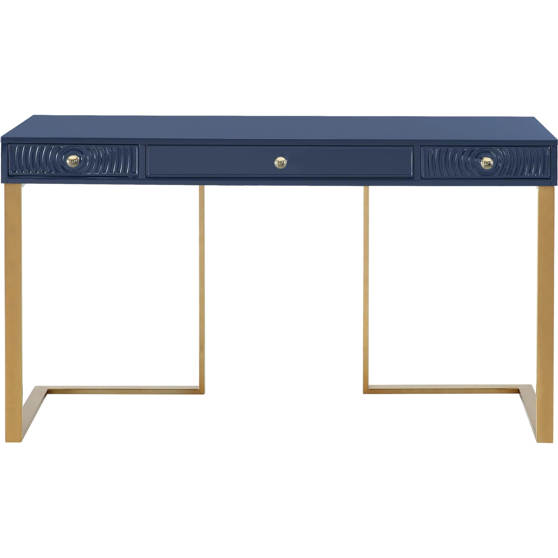 Janie Lacquer Desk by TOV Furniture in white. Made from mdf in a transitional style.