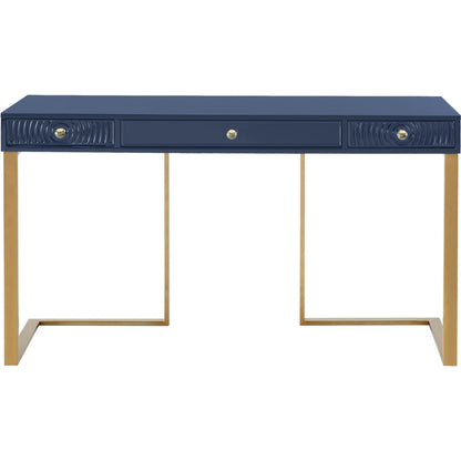Janie Lacquer Desk by TOV Furniture in white. Made from mdf in a transitional style.