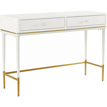 Mariah Two Drawer Desk by TOV Furniture. Made from mdf, stainless steel in a modern style.
