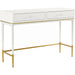 Mariah Two Drawer Desk by TOV Furniture. Made from mdf, stainless steel in a modern style.