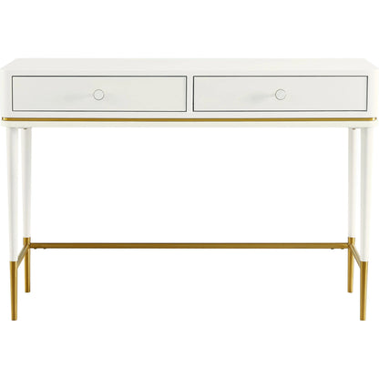 Mariah Two Drawer Desk by TOV Furniture. Made from mdf, stainless steel in a modern style.