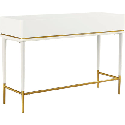 Mariah Two Drawer Desk by TOV Furniture. Made from mdf, stainless steel in a modern style.