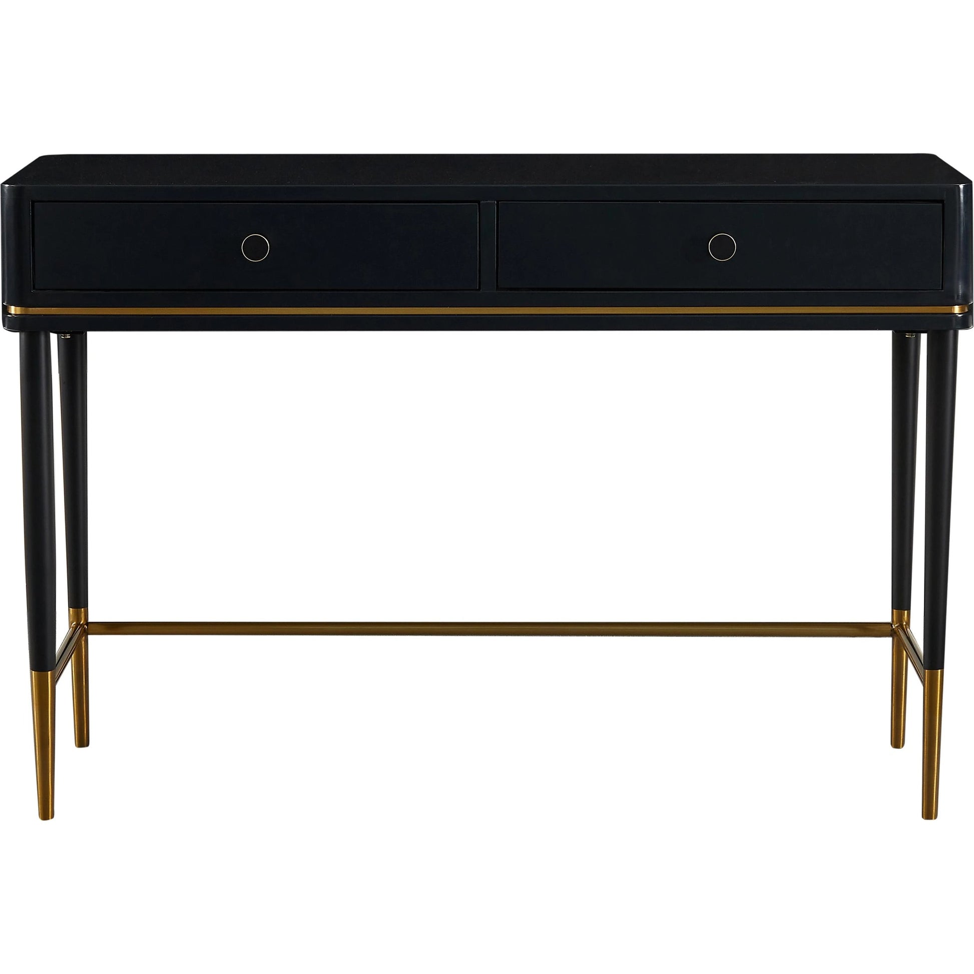 Mariah Two Drawer Desk by TOV Furniture. Made from mdf, stainless steel in a modern style.