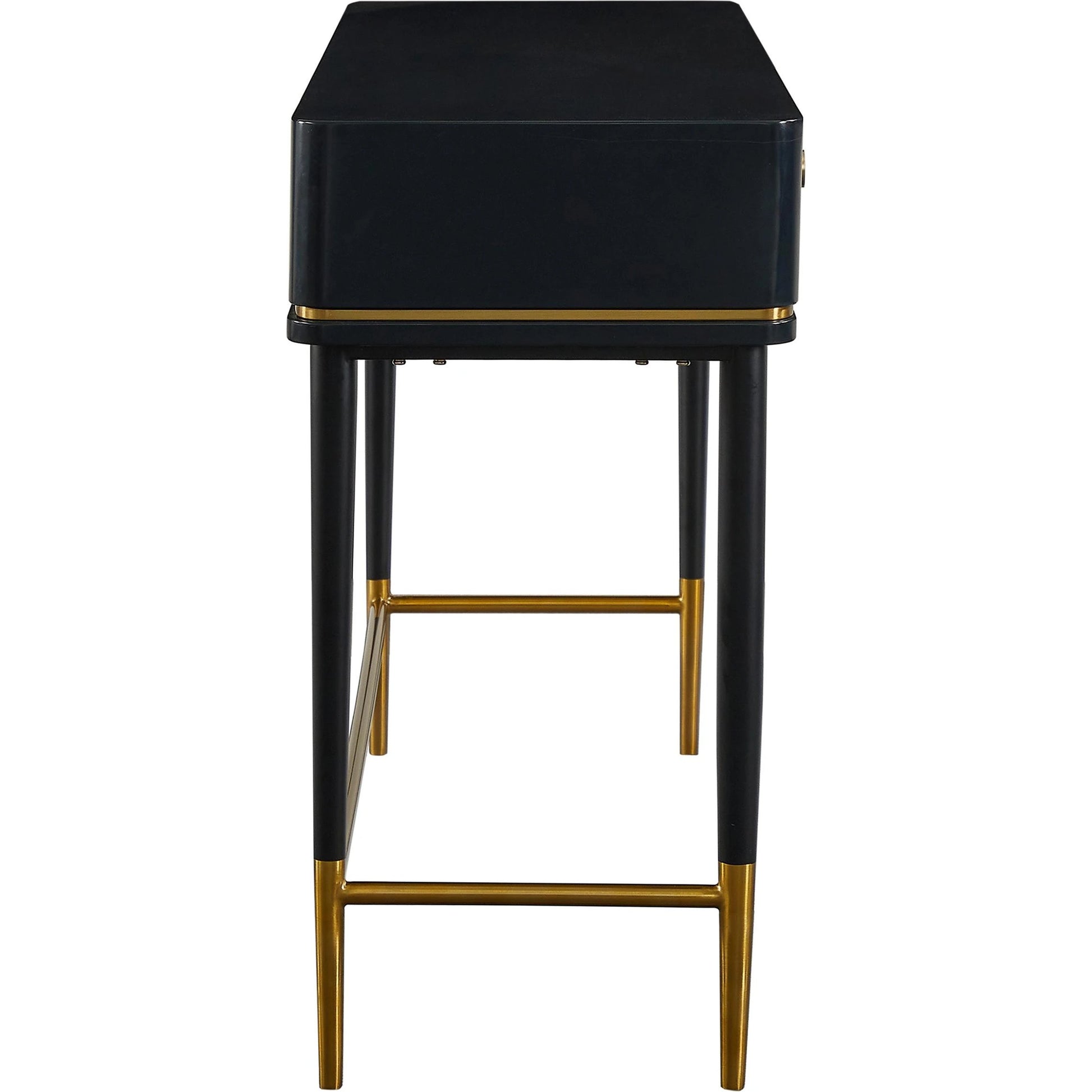 Mariah Two Drawer Desk by TOV Furniture. Made from mdf, stainless steel in a modern style.