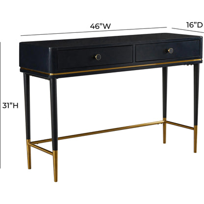 Mariah Two Drawer Desk by TOV Furniture. Made from mdf, stainless steel in a modern style.